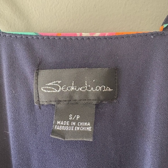 Seductions, size small, halter top, lined mini dress, bright floral pattern - Picture 4 of 5